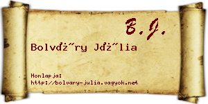 Bolváry Júlia névjegykártya